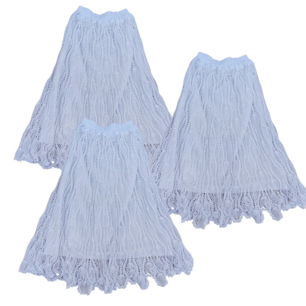 Women's White Crochet Long Skirt