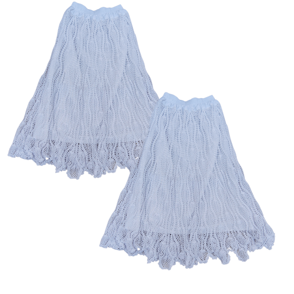 Women's White Crochet Long Skirt