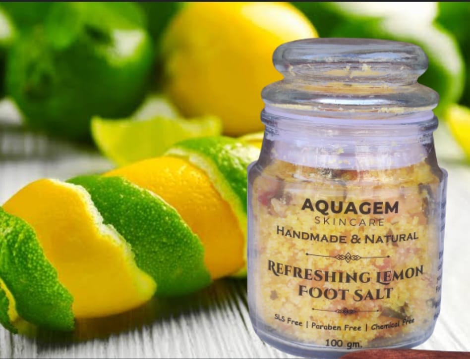  "Refreshing Lemon Bath Salt - Handmade & Natural - SLS Free - Paraben Free - Chemical Free"