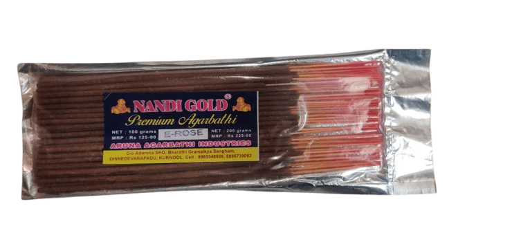 "Nandi Gold Premium Agarbathi 100g Each Pack" Pack Of 3 Flavours In Pack Rudraksha,Chandan,And Rose