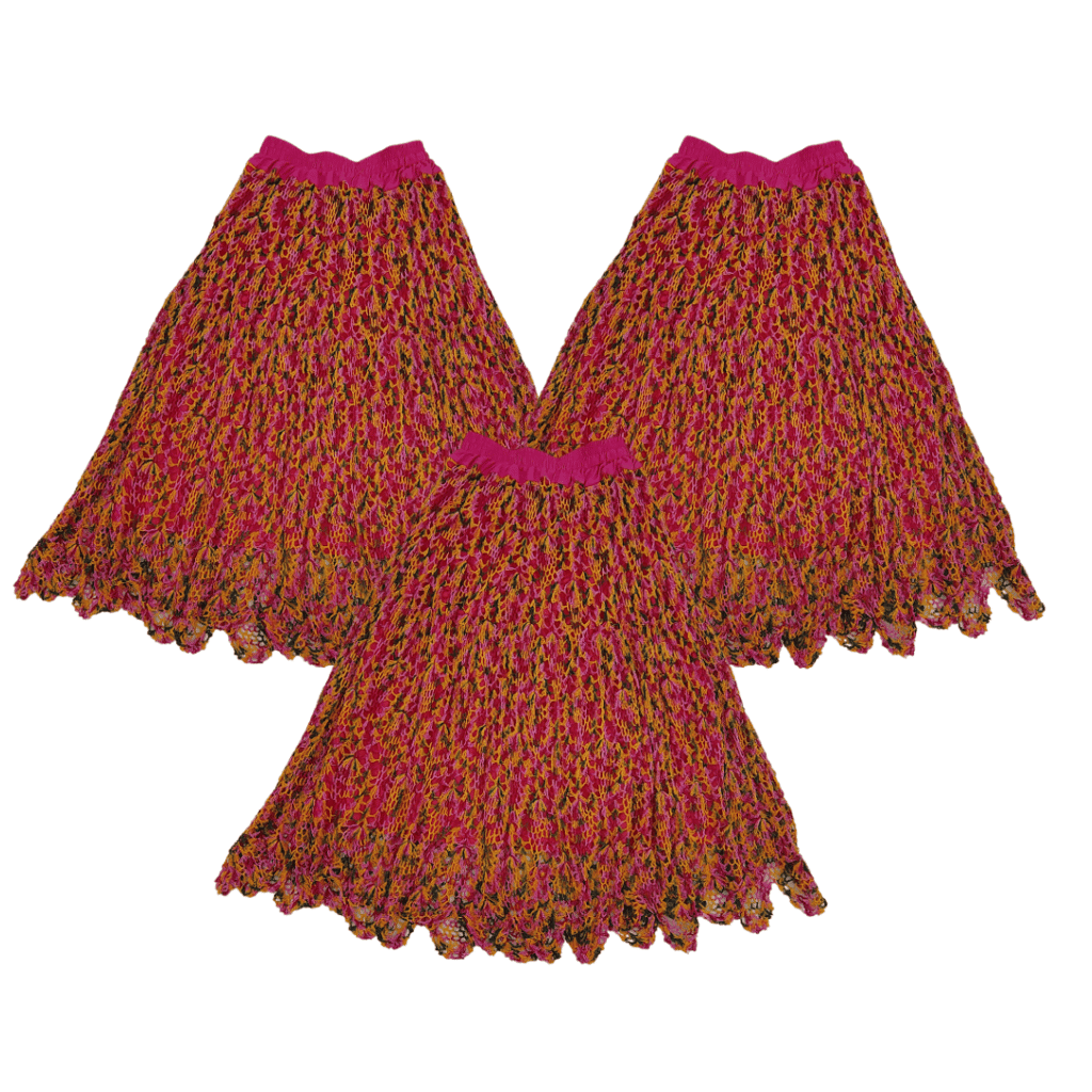 Women's Multicolor Crochet Long Skirt