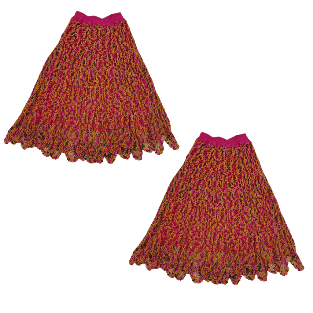 Women's Multicolor Crochet Long Skirt