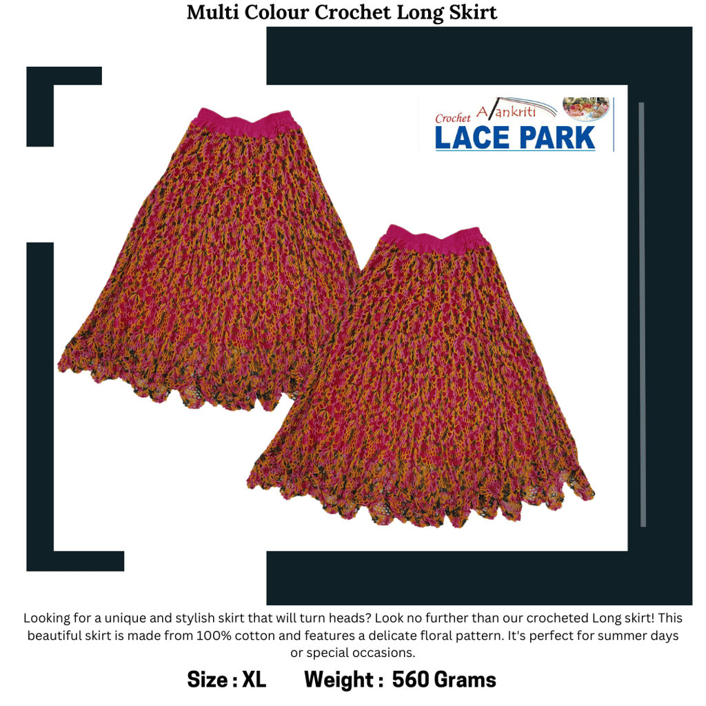 Women's Multicolor Crochet Long Skirt