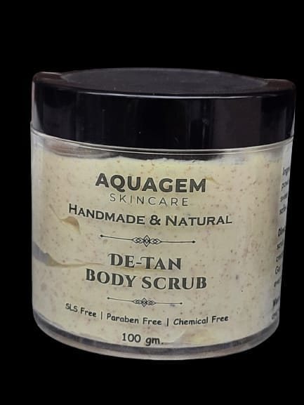 De-Tan Body Scrub - Handmade & Natural - SLS Free, Paraben Free, Chemical Free - 100 gm