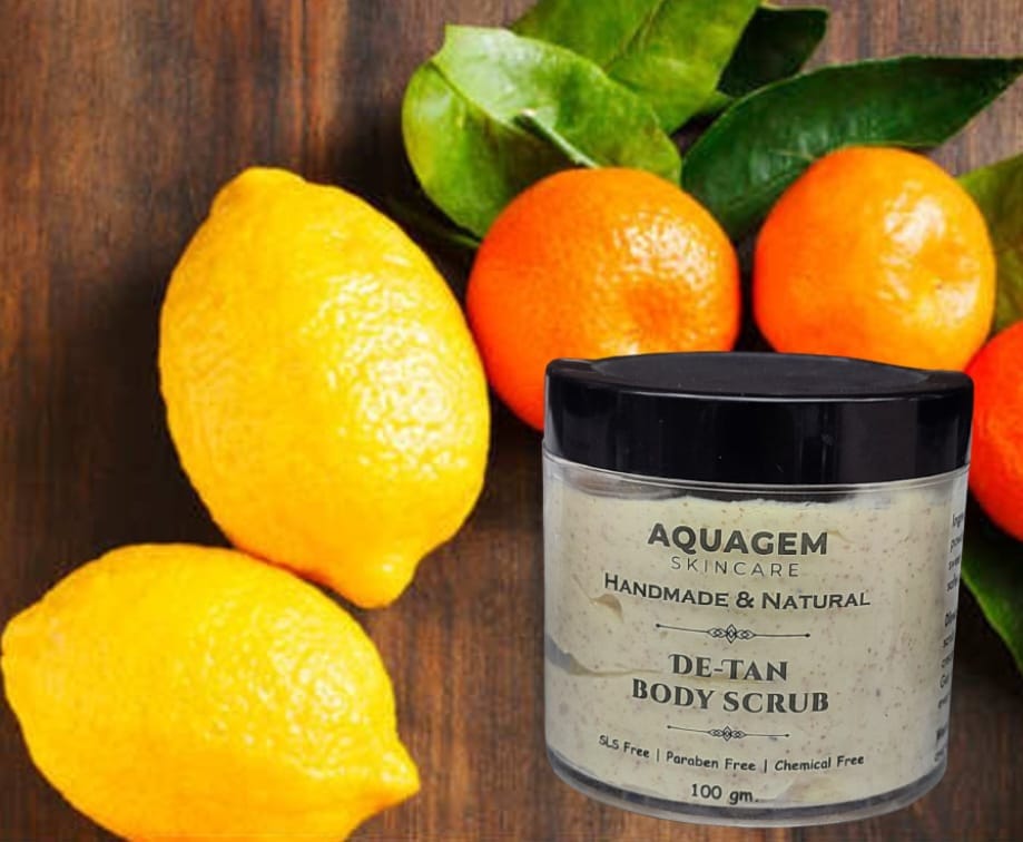 De-Tan Body Scrub - Handmade & Natural - SLS Free, Paraben Free, Chemical Free - 100 gm