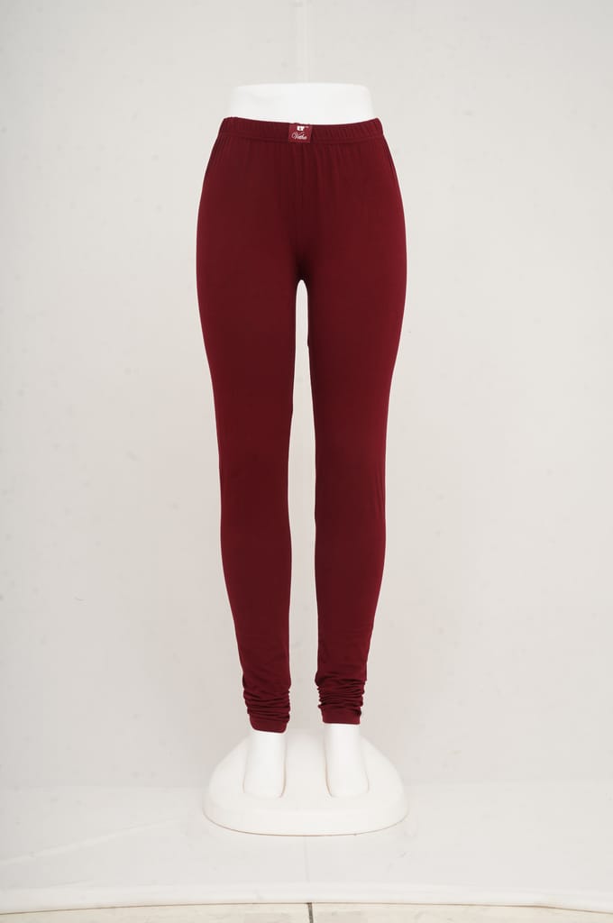 Women Dark Maroon Leggings