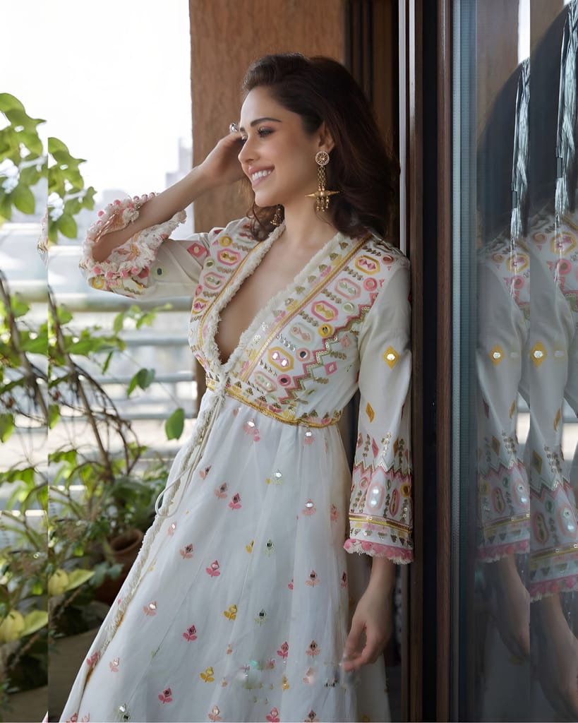 Anarkali White indian salwar kameez Dupatta for women ready to wear designer pakistani dresses Festival 3 piece