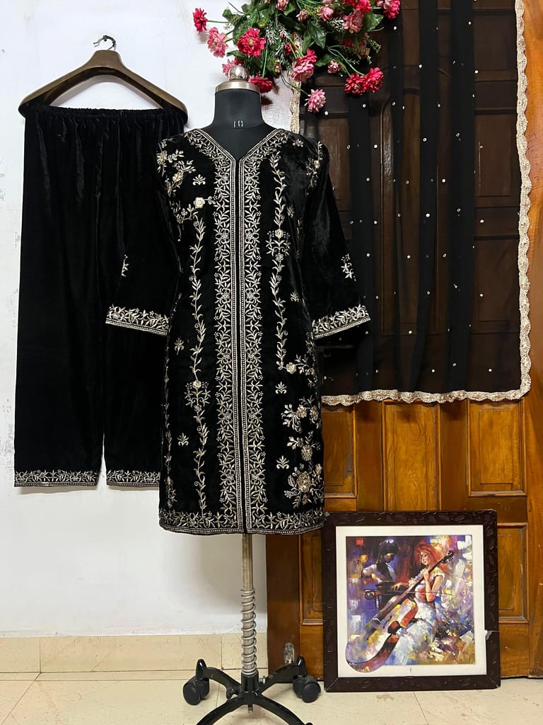 Ready to wear indian Black salwar kameez Dupatta for women anarkali cotton designer pakistani dresses Festival 3 piece