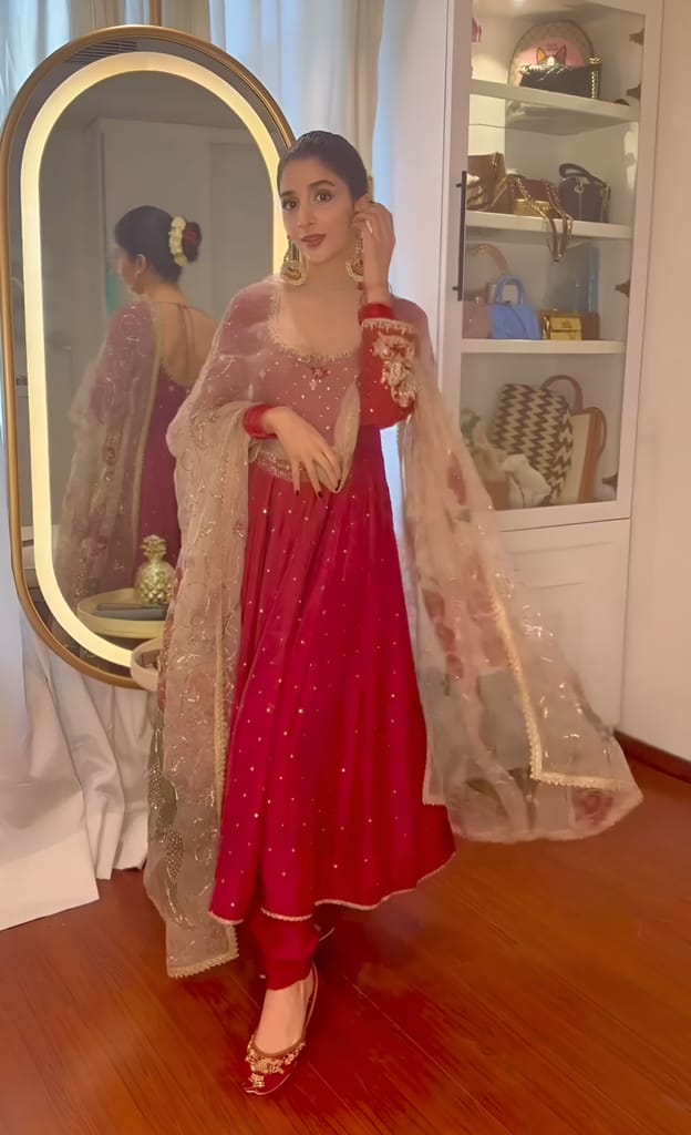 Red Ready to wear indian salwar kameez Dupatta for women anarkali cotton designer pakistani dresses Festival 3 piece