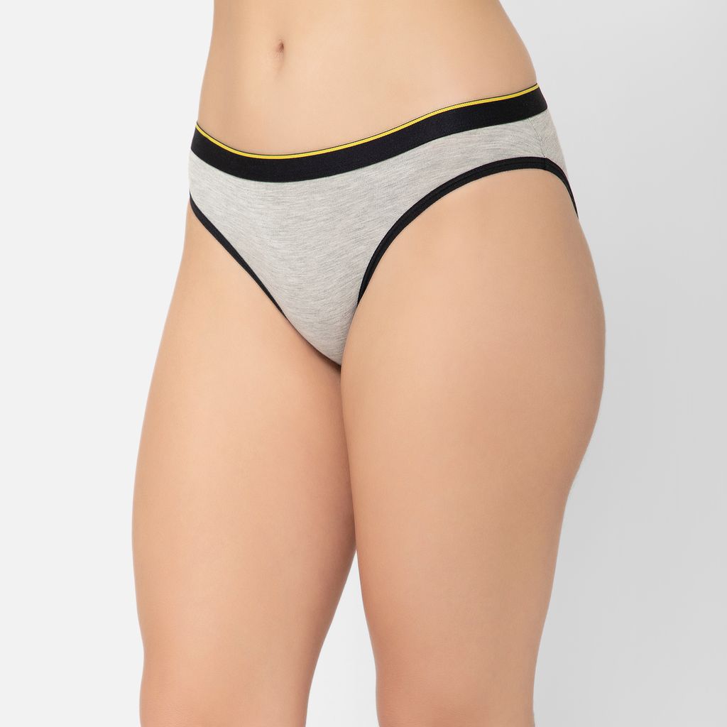 Bummer Women's Solid Micro Modal Bikinis Panties | Soft & Breathable Underwear - Grey Melange