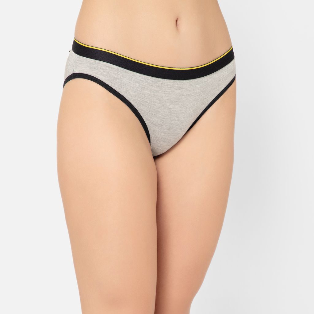 Bummer Women's Solid Micro Modal Bikinis Panties | Soft & Breathable Underwear - Grey Melange