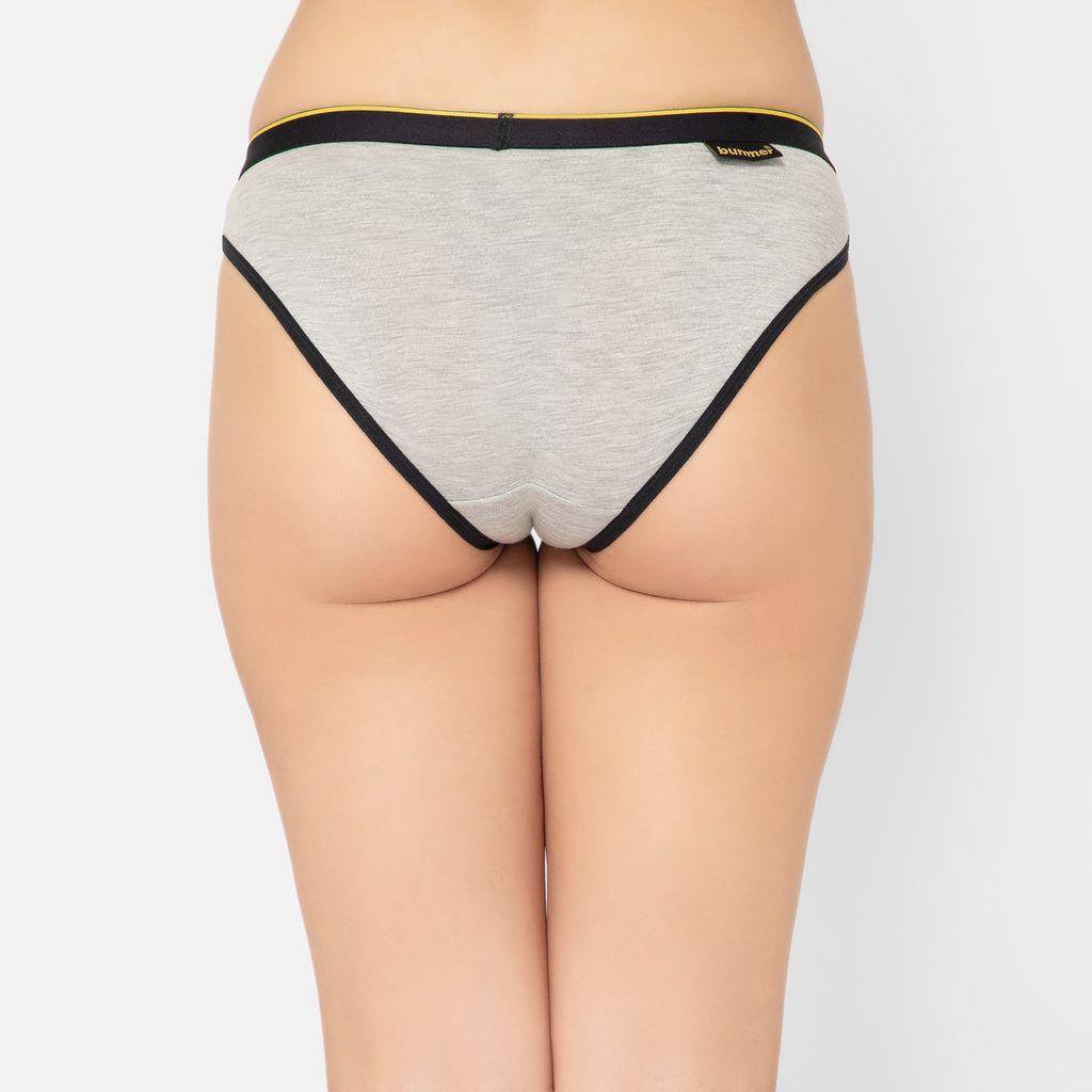 Bummer Women's Solid Micro Modal Bikinis Panties | Soft & Breathable Underwear - Grey Melange