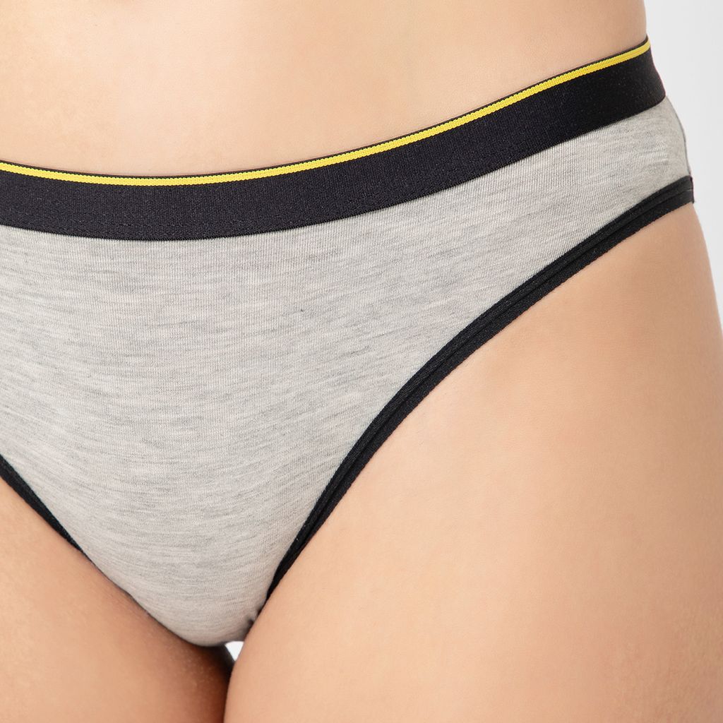 Bummer Women's Solid Micro Modal Bikinis Panties | Soft & Breathable Underwear - Grey Melange