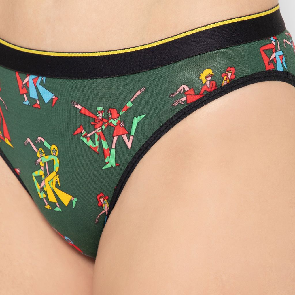 Bummer Women's Printed Micro Modal Bikinis Panties | Soft & Breathable Underwear - Disco82
