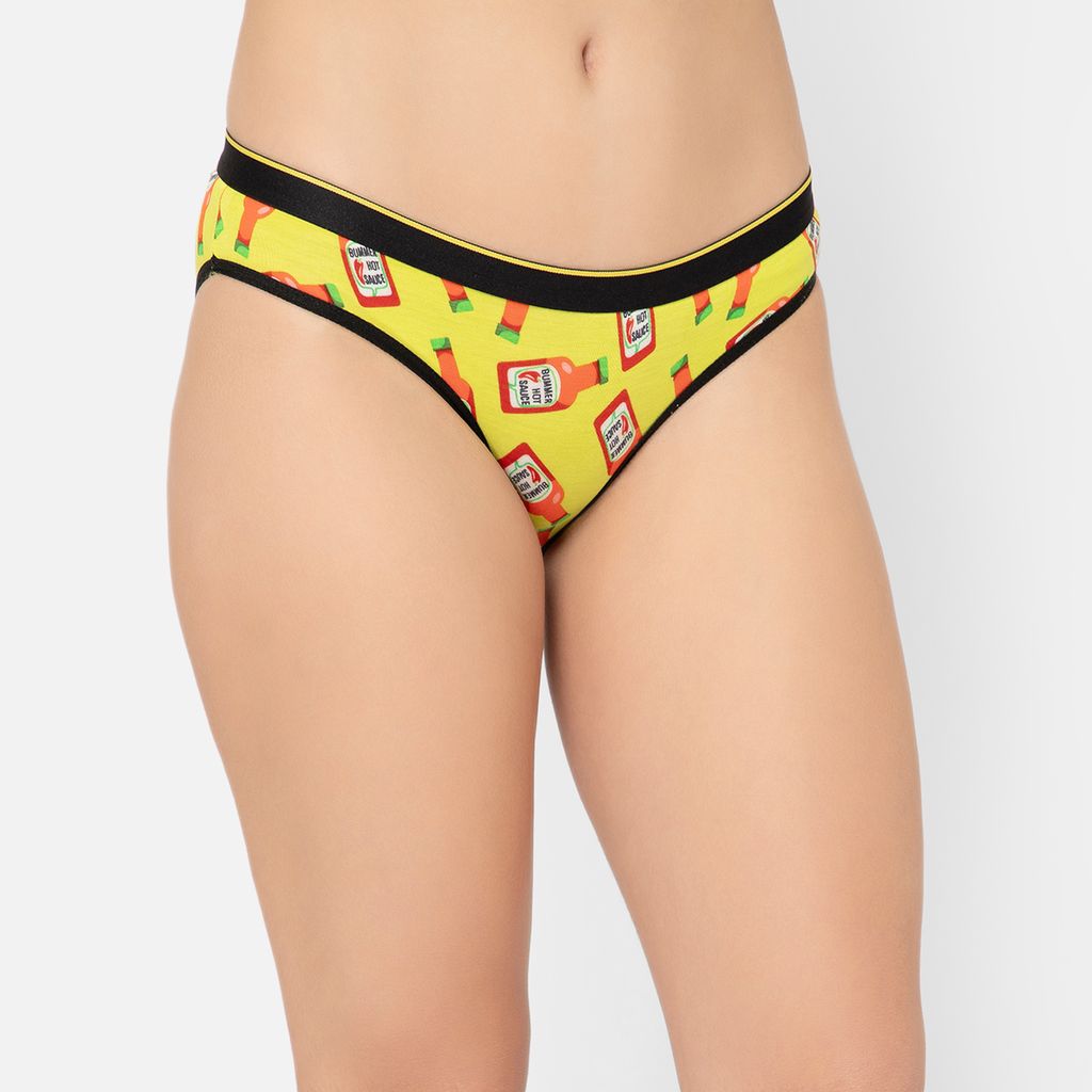 Bummer Women's Printed Micro Modal Bikinis Panties | Soft & Breathable Underwear - Hot Stuff