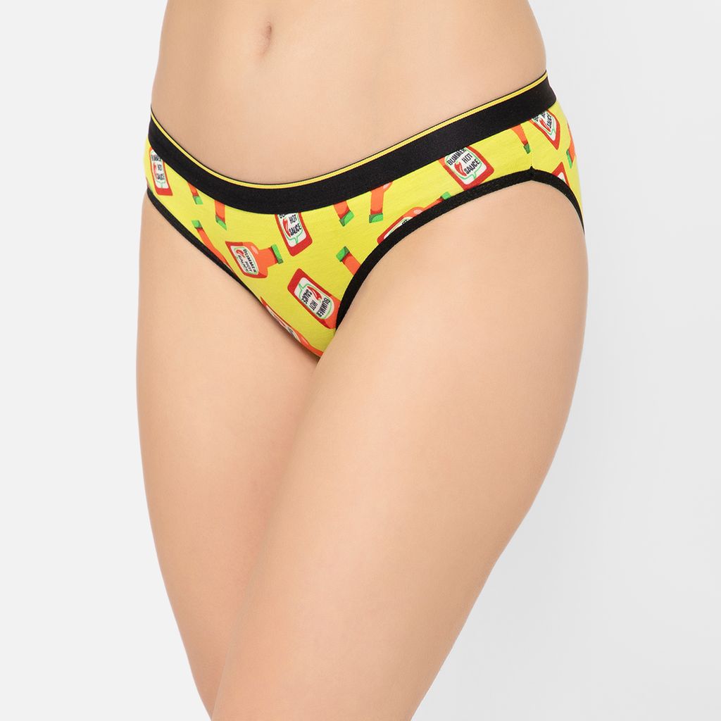 Bummer Women's Printed Micro Modal Bikinis Panties | Soft & Breathable Underwear - Hot Stuff