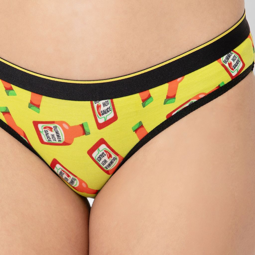 Bummer Women's Printed Micro Modal Bikinis Panties | Soft & Breathable Underwear - Hot Stuff