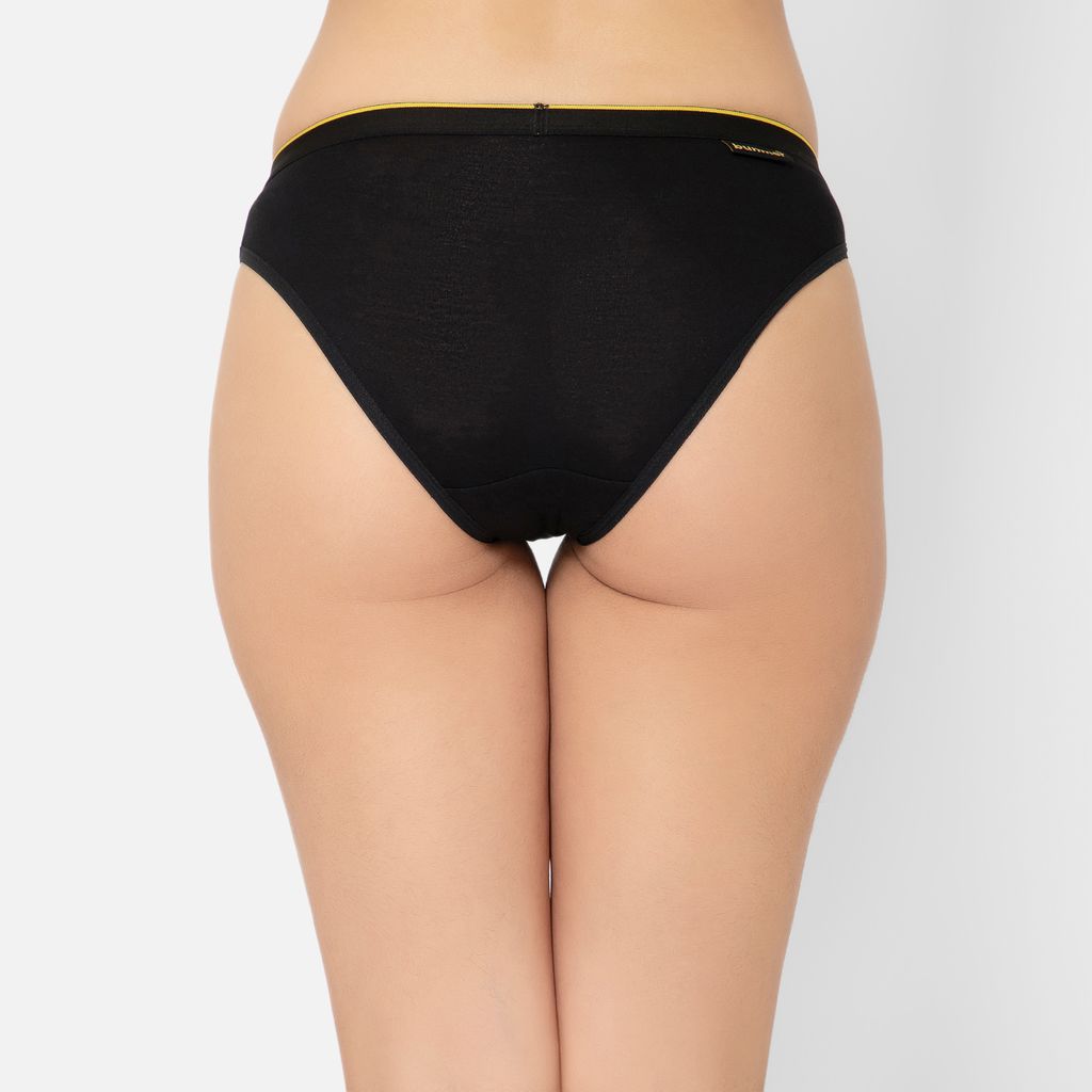 Bummer Women's Solid Micro Modal Bikinis Panties | Soft & Breathable Underwear - Nox