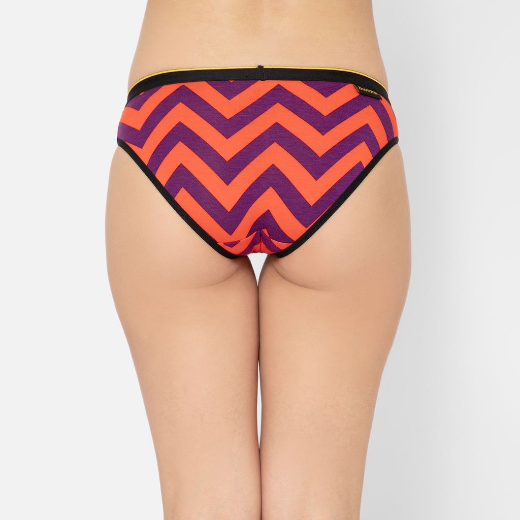 Bummer Women's Printed Micro Modal Bikinis Panties | Soft & Breathable Underwear - Chevron