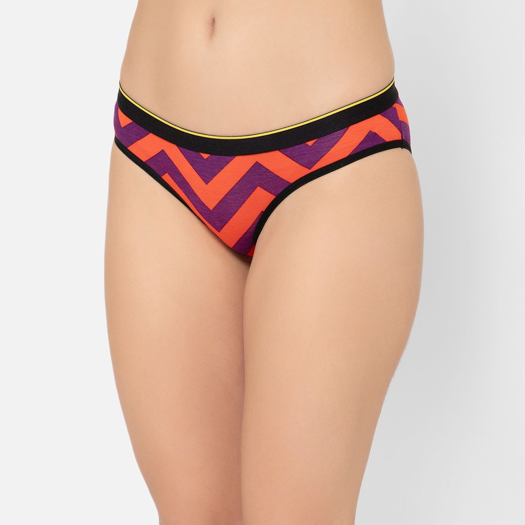 Bummer Women's Printed Micro Modal Bikinis Panties | Soft & Breathable Underwear - Chevron