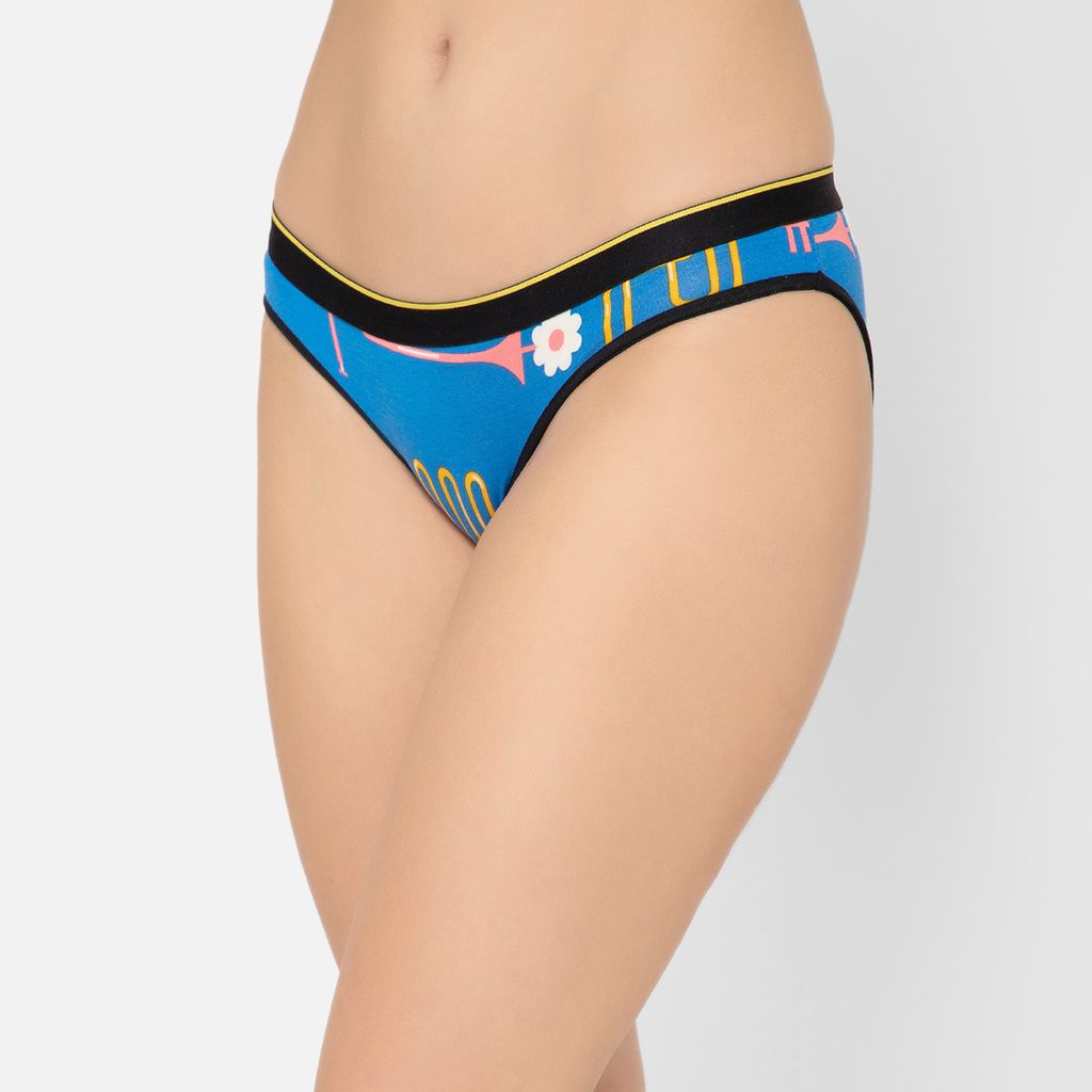 Bummer Women's Printed Micro Modal Bikinis Panties | Soft & Breathable Underwear - Dixie Blues