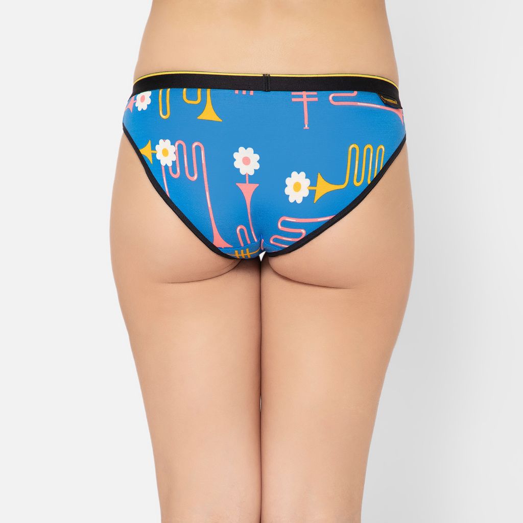 Bummer Women's Printed Micro Modal Bikinis Panties | Soft & Breathable Underwear - Dixie Blues