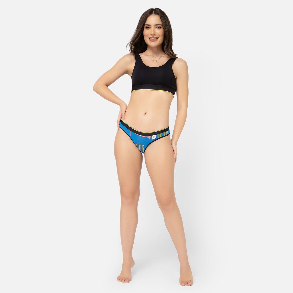 Bummer Women's Printed Micro Modal Bikinis Panties | Soft & Breathable Underwear - Dixie Blues