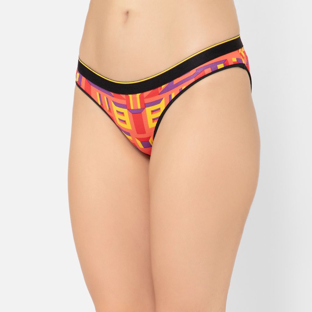 Bummer Women's Printed Micro Modal Bikinis Panties | Soft & Breathable Underwear - Bricked