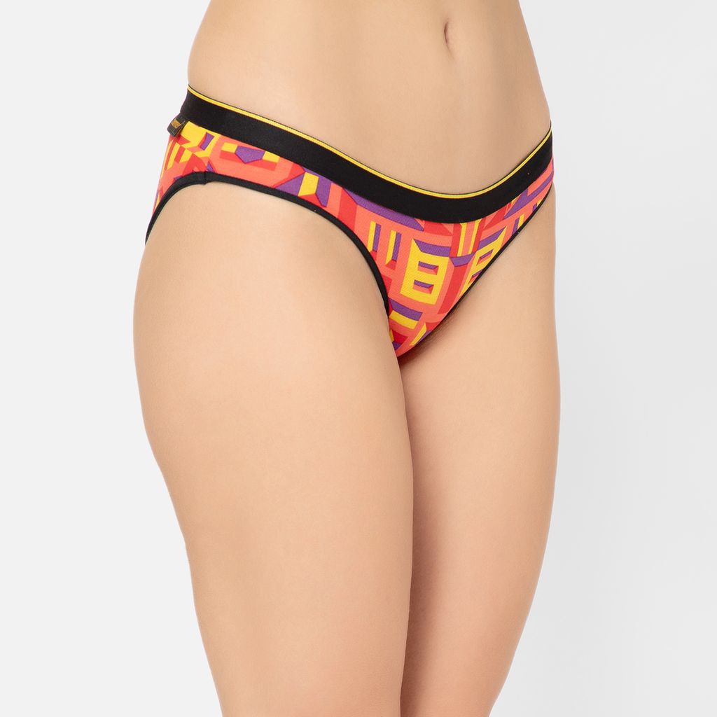 Bummer Women's Printed Micro Modal Bikinis Panties | Soft & Breathable Underwear - Bricked