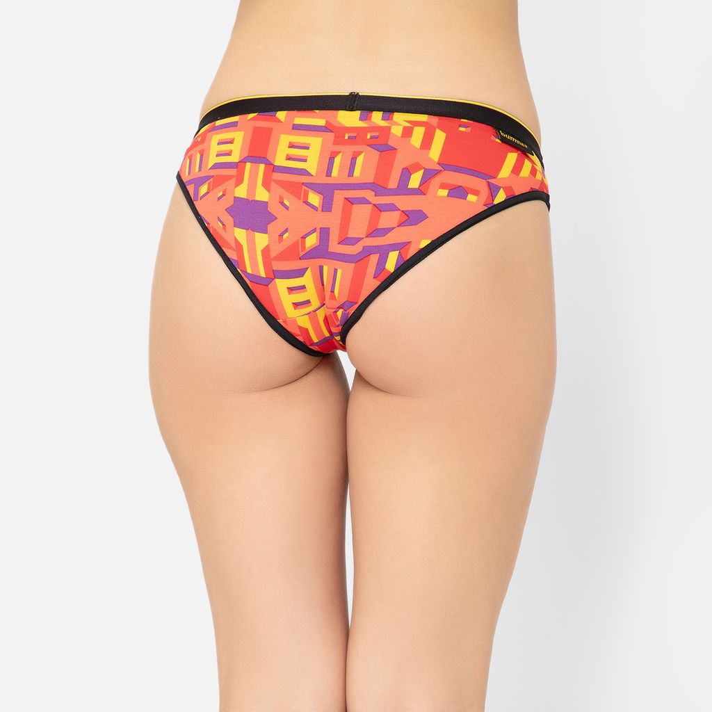 Bummer Women's Printed Micro Modal Bikinis Panties | Soft & Breathable Underwear - Bricked