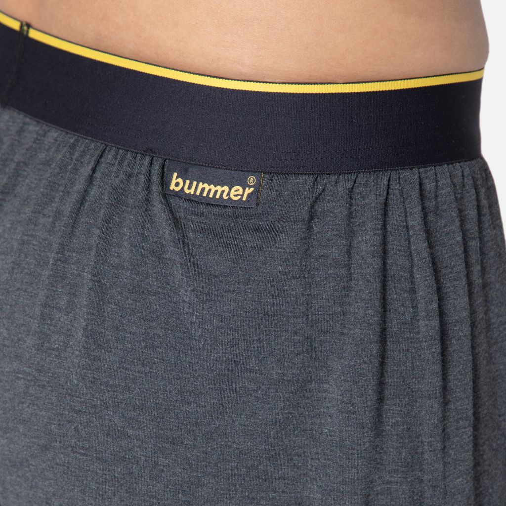 Bummer Men's Solid Micro Modal Boxers Underwear | Ultra Soft & Breathable - Charcoal Melange