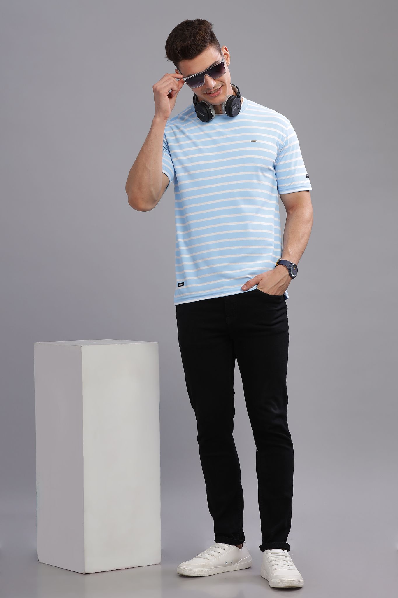  Men's Slim Fit Striped T-Shirt