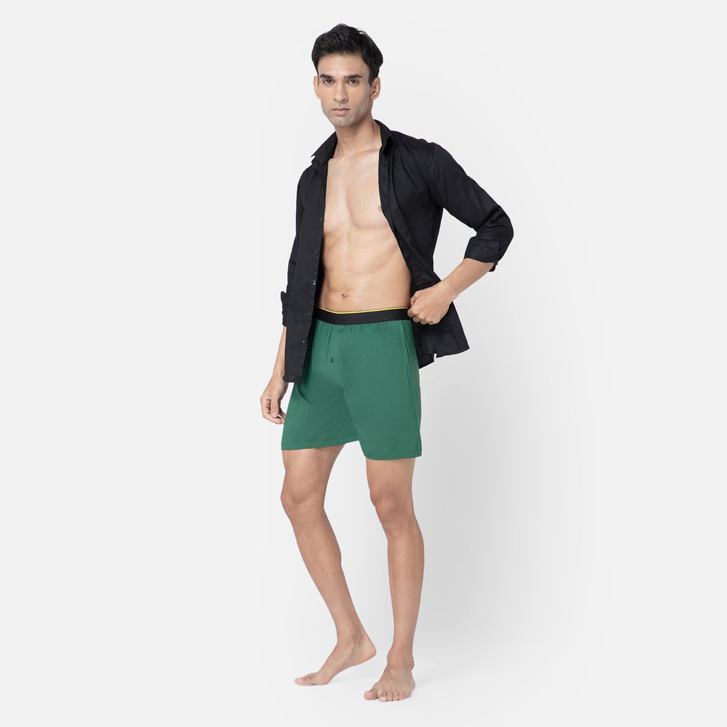 Bummer Men's Solid Micro Modal Boxers Underwear | Ultra Soft & Breathable - Palms