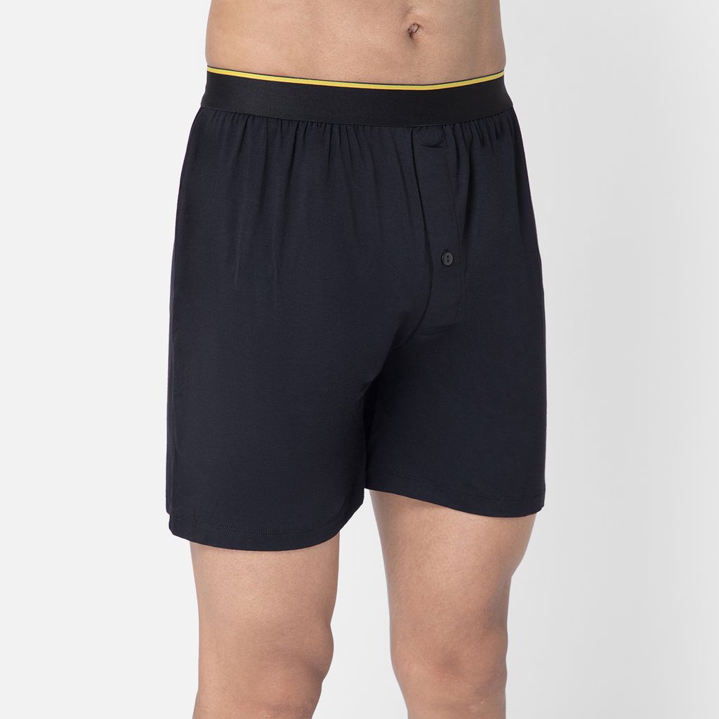 Bummer Men's Solid Micro Modal Boxers Underwear | Ultra Soft & Breathable - Nox