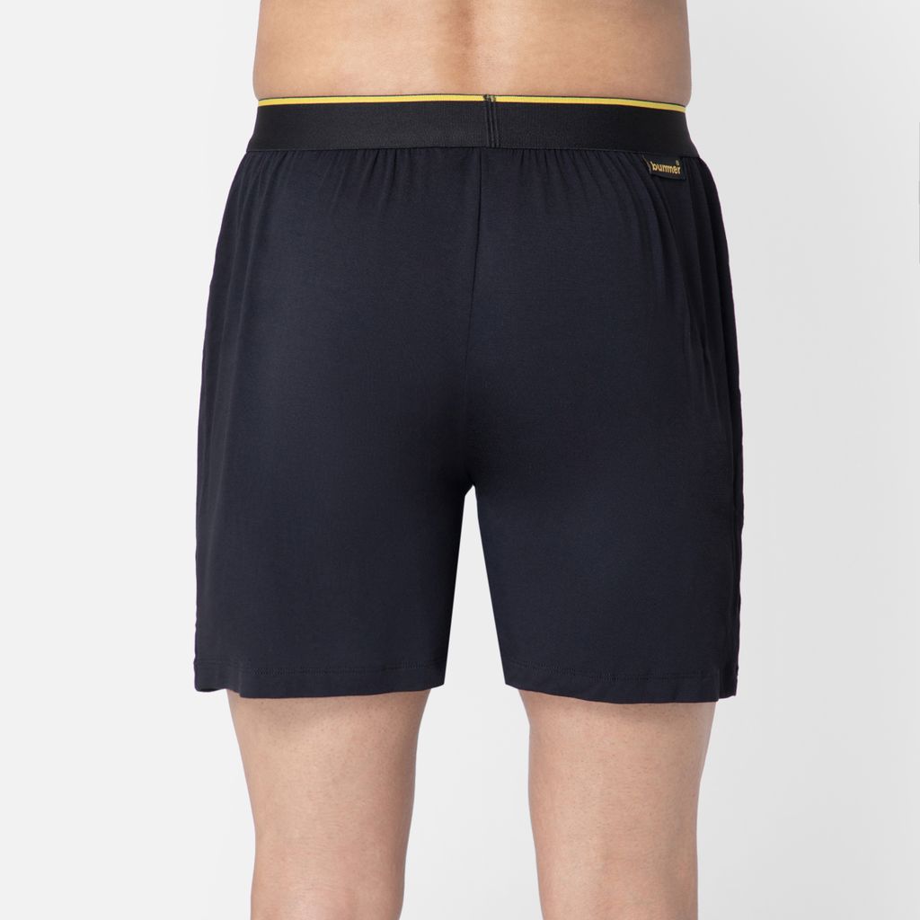 Bummer Men's Solid Micro Modal Boxers Underwear | Ultra Soft & Breathable - Nox