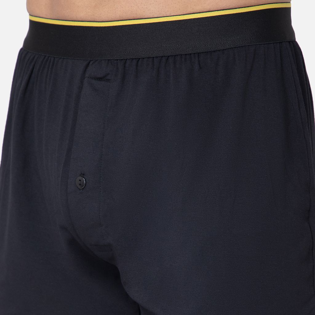 Bummer Men's Solid Micro Modal Boxers Underwear | Ultra Soft & Breathable - Nox
