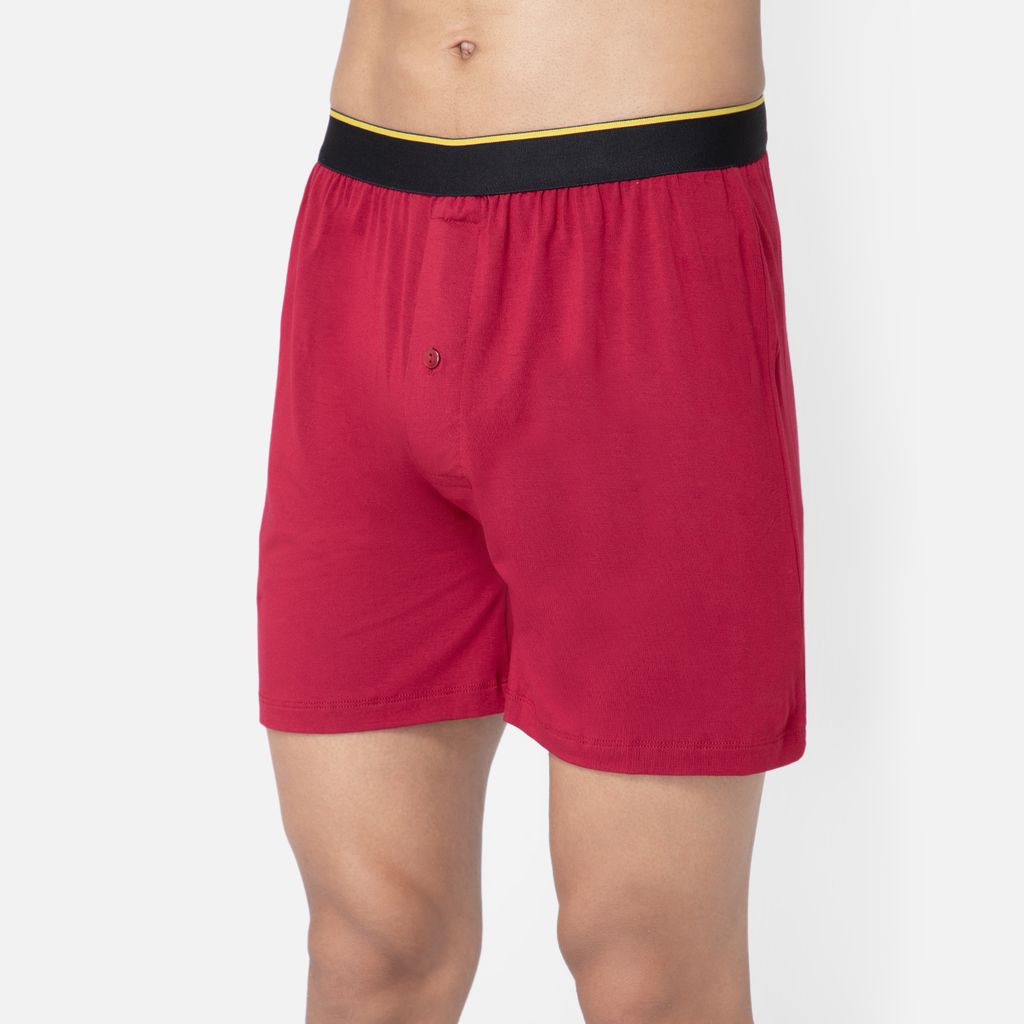 Bummer Men's Solid Micro Modal Boxers Underwear | Ultra Soft & Breathable - Gelada