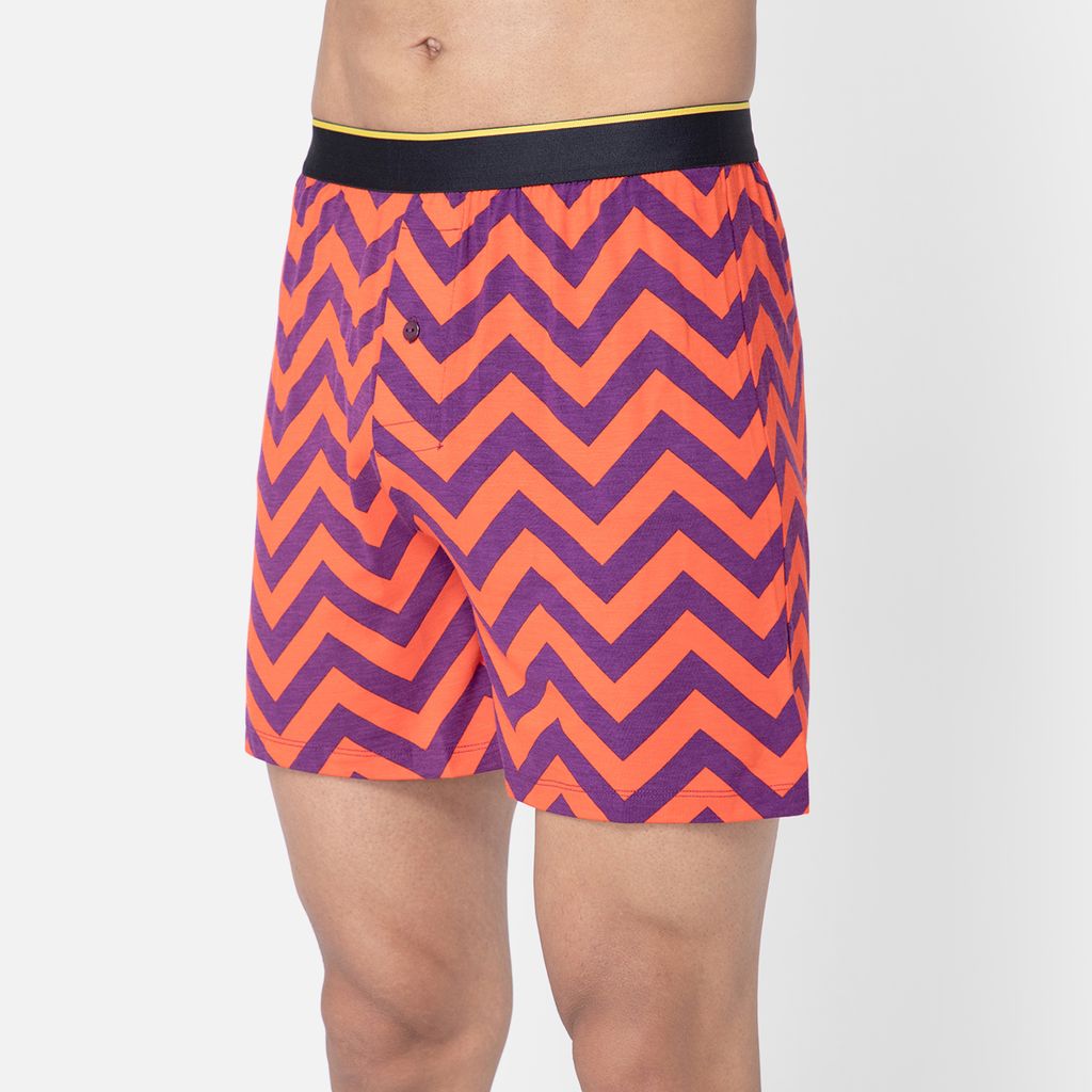 Bummer Men's Printed Micro Modal Boxers Underwear | Ultra Soft & Breathable - Chevron