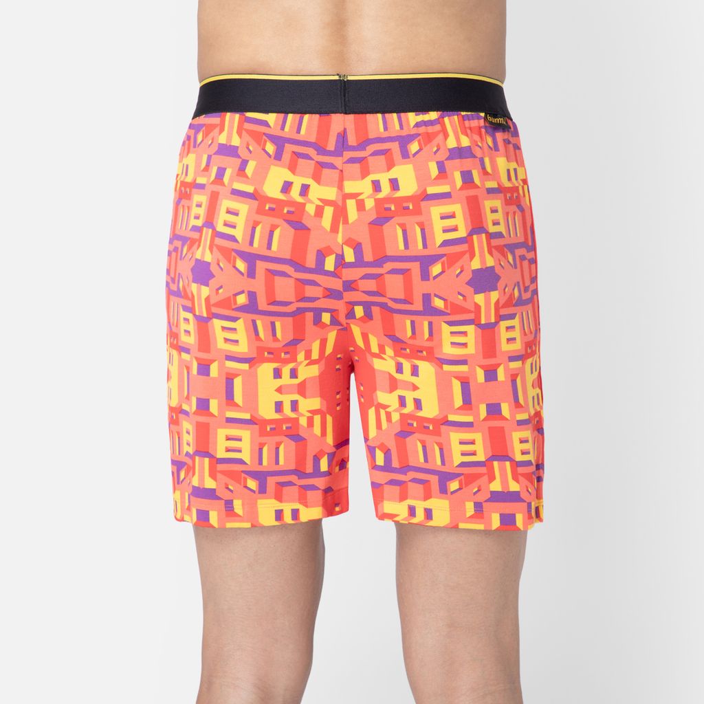 Bummer Men's Printed Micro Modal Boxers Underwear | Ultra Soft & Breathable - Bricked