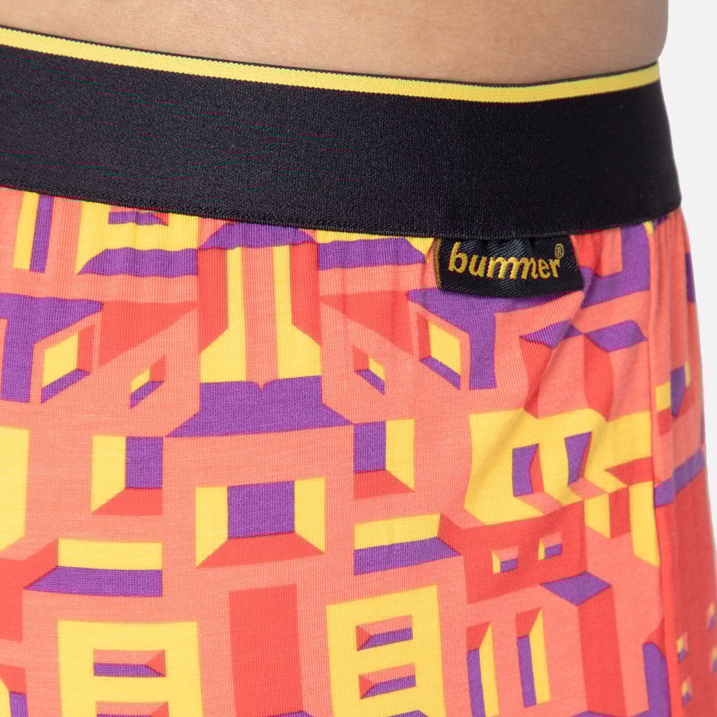 Bummer Men's Printed Micro Modal Boxers Underwear | Ultra Soft & Breathable - Bricked
