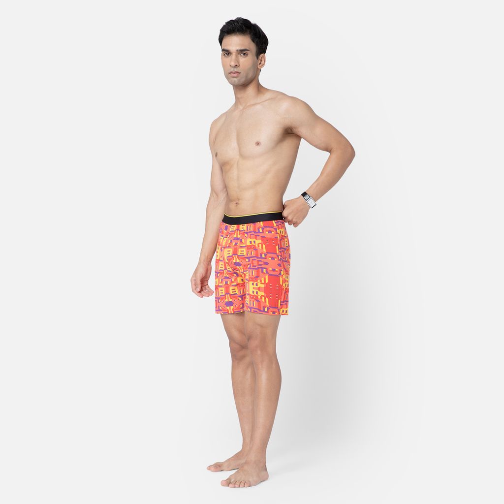 Bummer Men's Printed Micro Modal Boxers Underwear | Ultra Soft & Breathable - Bricked