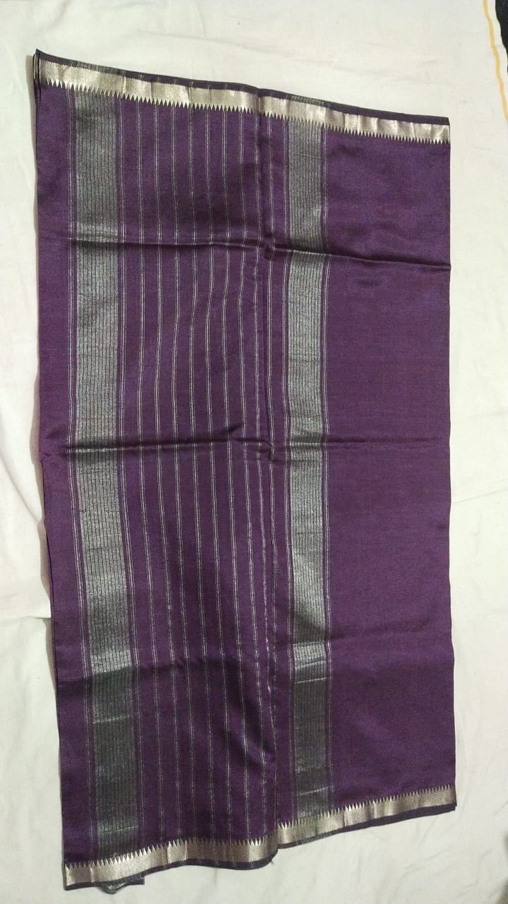 Women's Handloom Pure Cotton Silk Saree With Blouse Piece, Saree Length: 5.5 Meters, Blouse Length: 0.8 Meters