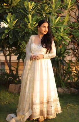 White Anarkali Suit Set Ready to wear indian salwar kameez Dupatta for women designer pakistani dresses Festival 3 piece