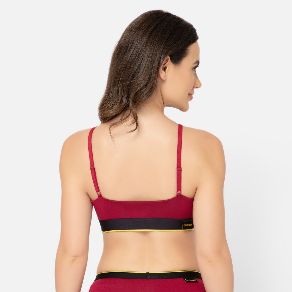 Bummer Women's Wirefree Non Padded Solid Bralette | Full Coverage Bra with Adjustable Straps - Gelada