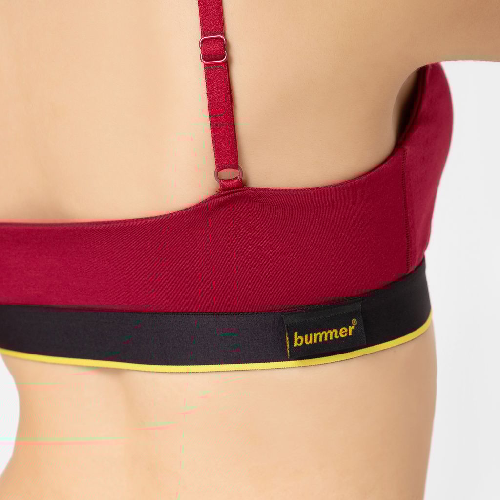 Bummer Women's Wirefree Non Padded Solid Bralette | Full Coverage Bra with Adjustable Straps - Gelada