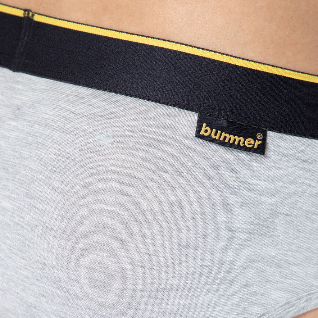 Bummer Men's Solid Micro Modal Briefs Underwear | Ultra Soft & Breathable - Grey Melange