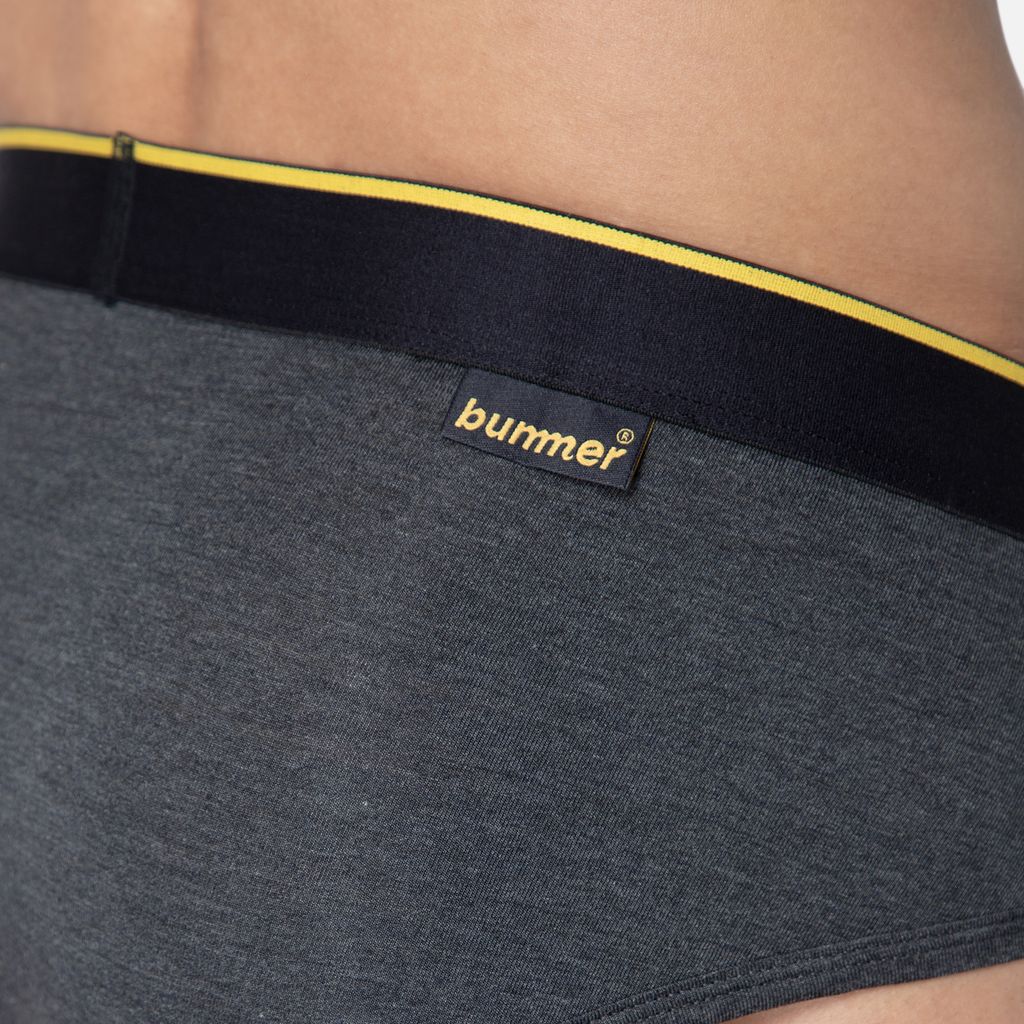 Bummer Men's Solid Micro Modal Briefs Underwear | Ultra Soft & Breathable - Charcoal Melange