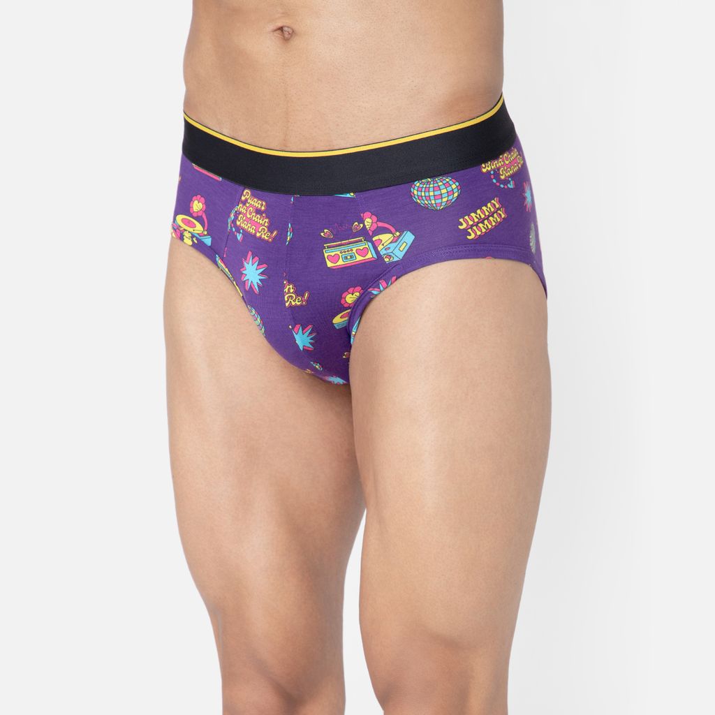 Bummer Men's Printed Micro Modal Briefs Underwear | Ultra Soft & Breathable - Stereo Hearts