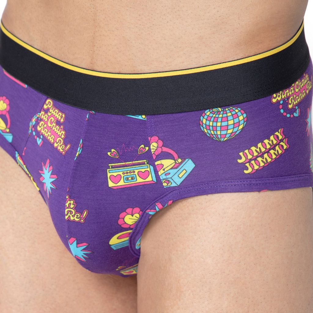 Bummer Men's Printed Micro Modal Briefs Underwear | Ultra Soft & Breathable - Stereo Hearts