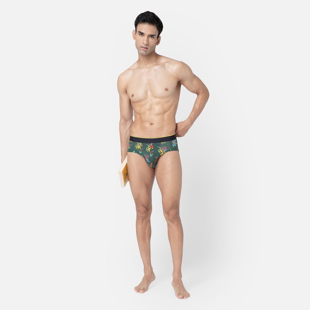 Bummer Men's Printed Micro Modal Briefs Underwear | Ultra Soft & Breathable - Disco82